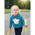 thumbnail image 2 of Cute Teddy Bear With | Crown Hoodie Toddler | Size Turquoise (Hoodie),5T (Toddler),Toddler, 2 of 4