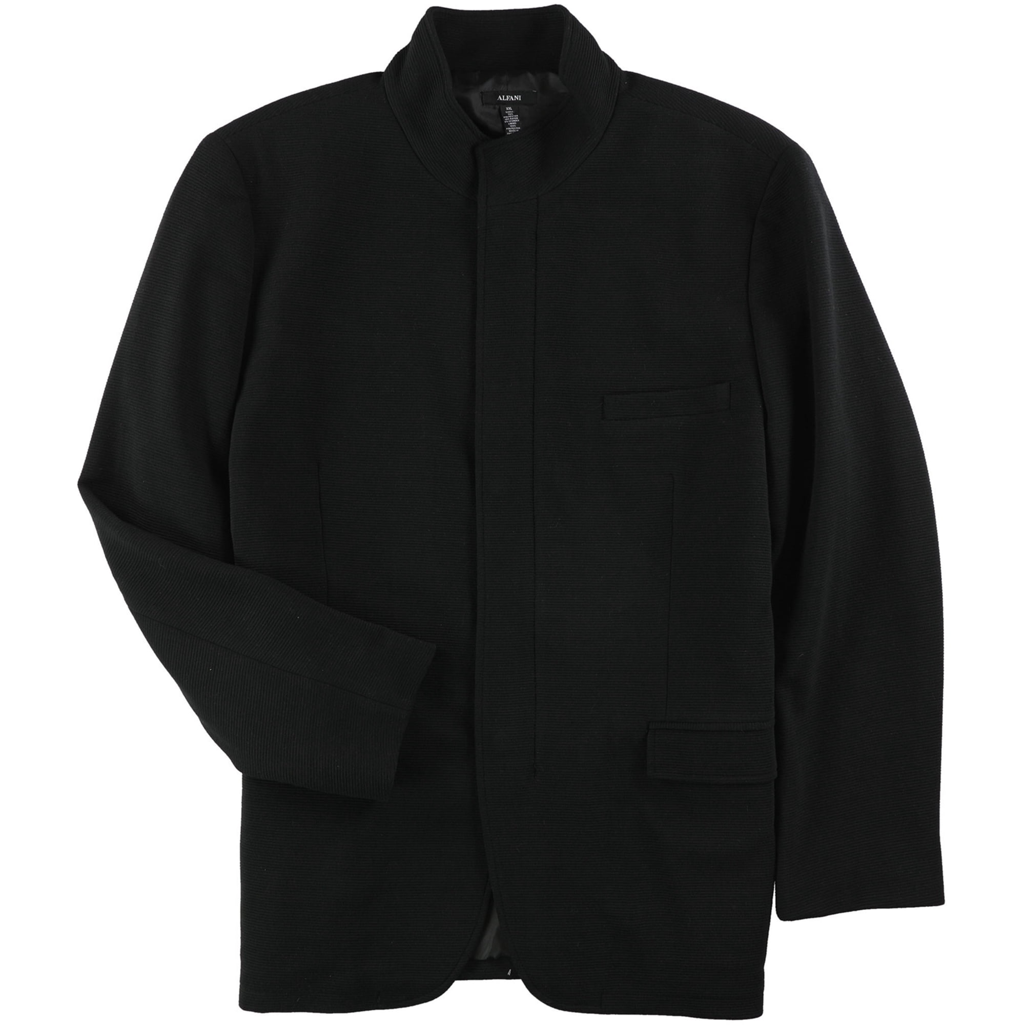 Alfani Mens Zip Up J Sport Coat, Black 