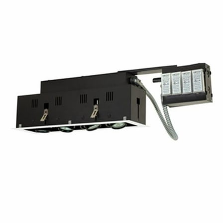 

Four-Light Double Gimbal Linear Recessed Fixture Low Voltage White Trim with Black Interior