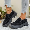 thumbnail image 4 of Domzle Loafers for Womens Dress Shoes Slip on Loafers Platform Business Casual Non-Slip for Daily Office Work Dressy Heeled Chunky Sole Black, 4 of 6