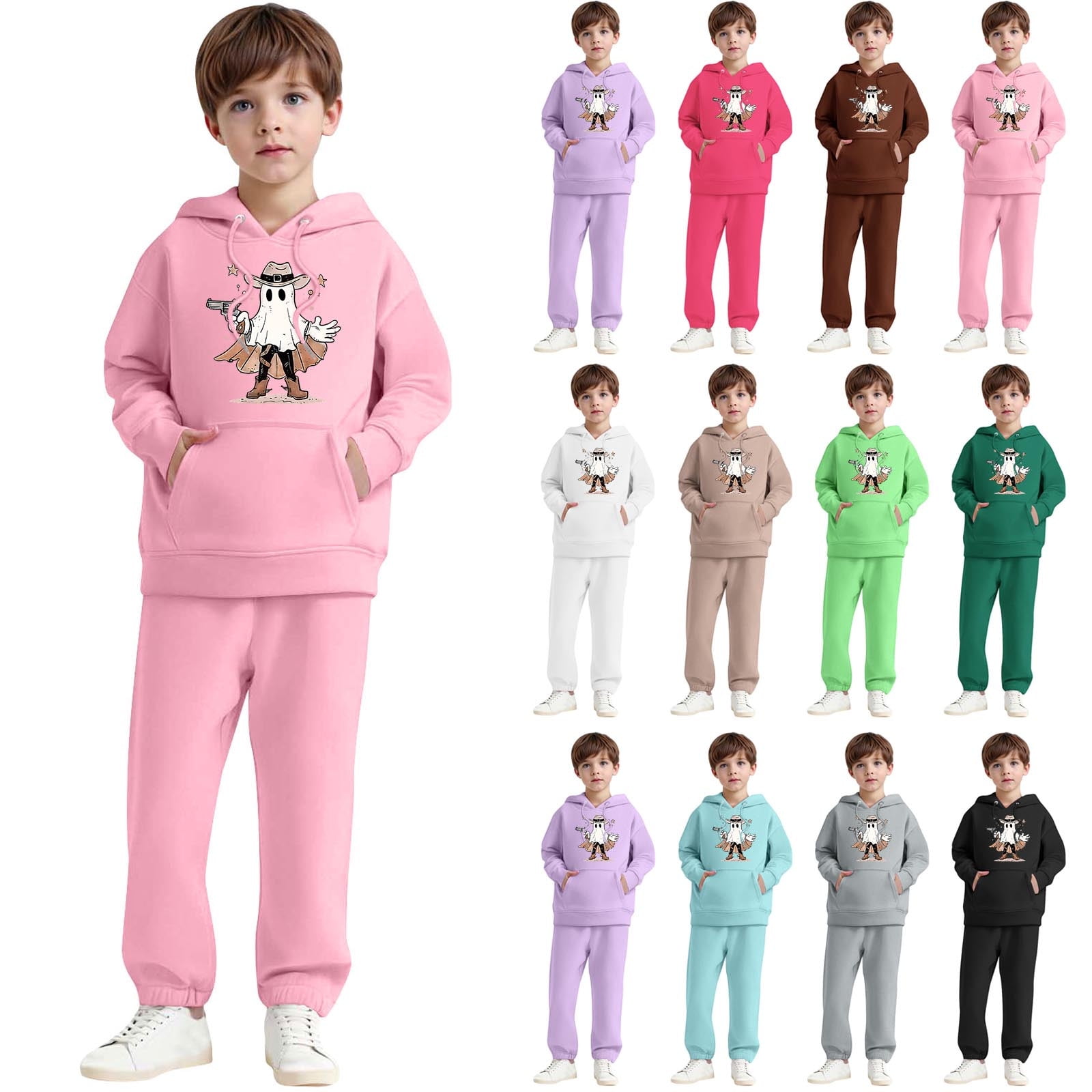 Quad Seven Boys' 2-Piece Fleece Jogger Set - Solid Pullover