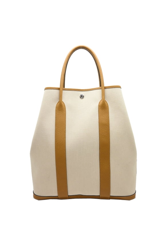 Pre-Owned Hermes Garden File MM Z stamp 2021 Women's/Men's Tote Bag Toile Military Baton