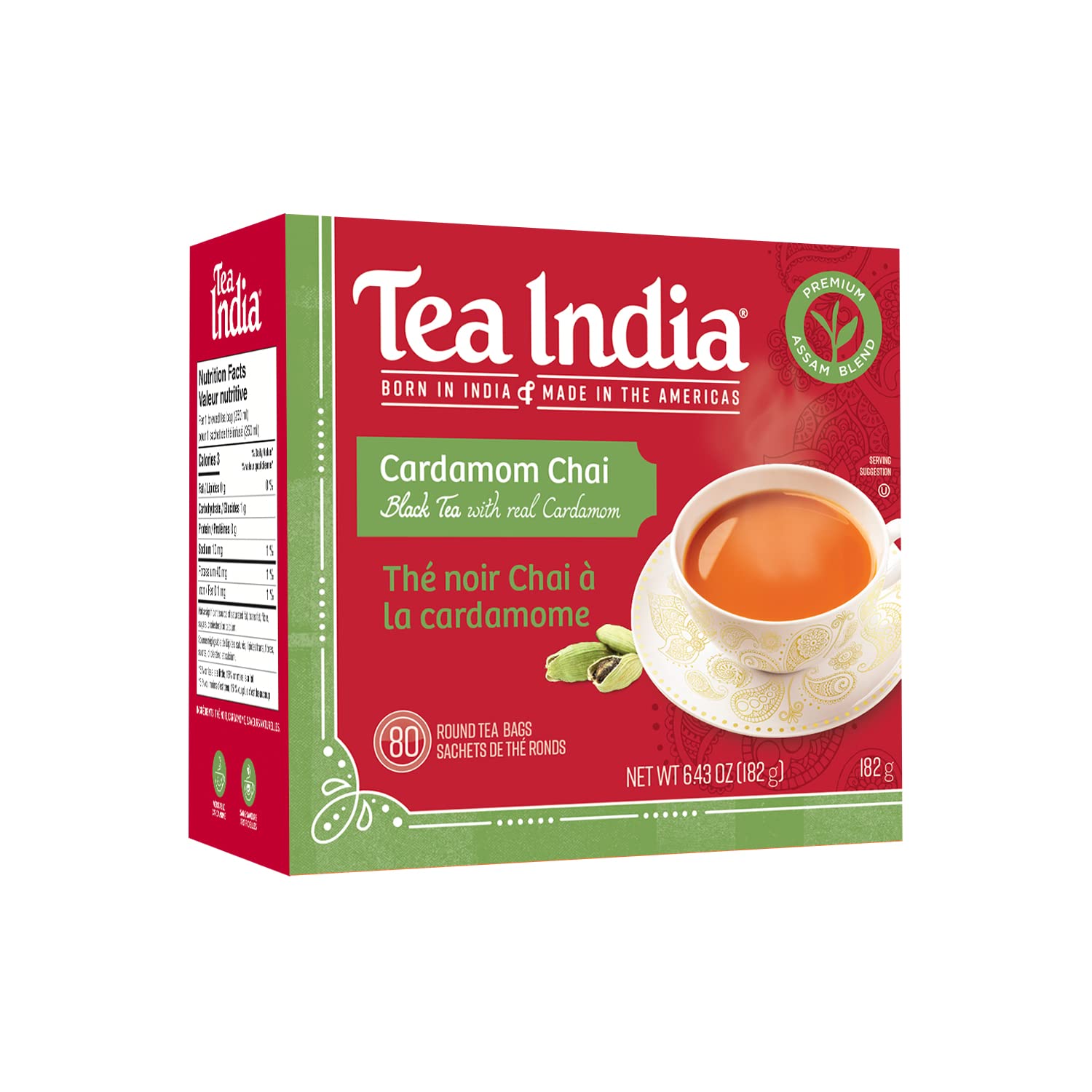 Tea India Premium Red Box Cardamom Chai Tea Flavorful Blend Of Premium