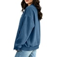thumbnail image 6 of thefmos Women's Fall Winter Long Sleeve Corduroy Jackets Zip Up Blazer Casual Loose Solid Basic Coats Tops Warm Outwear for Office Daily, Blue M, 6 of 8