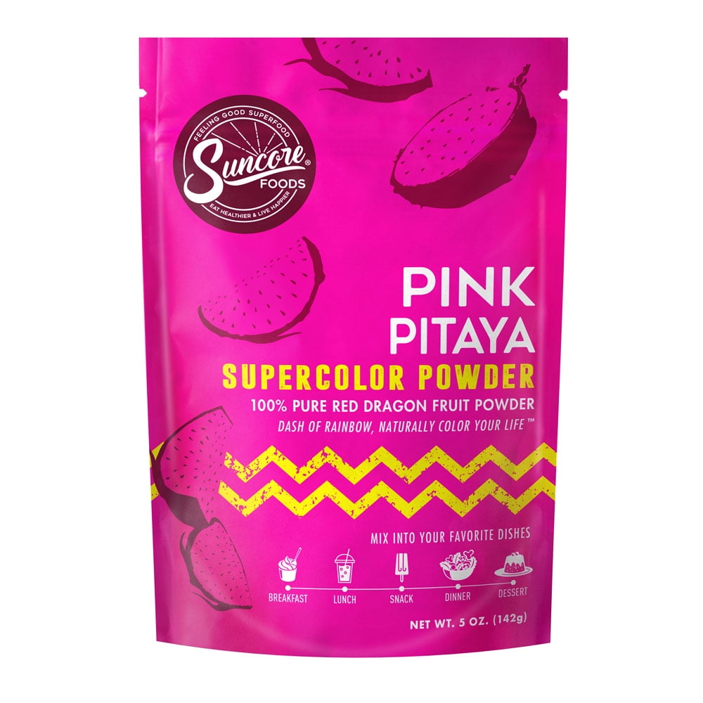 Suncore Foods Gluten-Free Pink Pitaya Supercolor Powder, 5oz, Pink Food Coloring Powder
