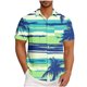 thumbnail image 2 of Blusa y camisa de manga corta con cuello vuelto para hombre, blusa informal de moda con cuello vuelto, blusa estampada de manga corta con botones, blusa de poliéster para hombre, 2 of 6