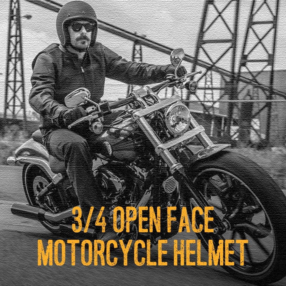 Westt Open Face Helmet - Scooter Retro Vintage for Men Women - Motorcycle Helmet 3/4 for Moped ATV Cruiser Cafe Dot Certified Street Bike Vintage