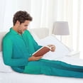 thumbnail image 6 of Lsque Green Turquoise Teal Pattern Long Sleeve Pajama Set for Men - Soft 2-Piece Sleepwear and Loungewear Set with Pockets, Comfy Nightwear-X-Large, 6 of 7