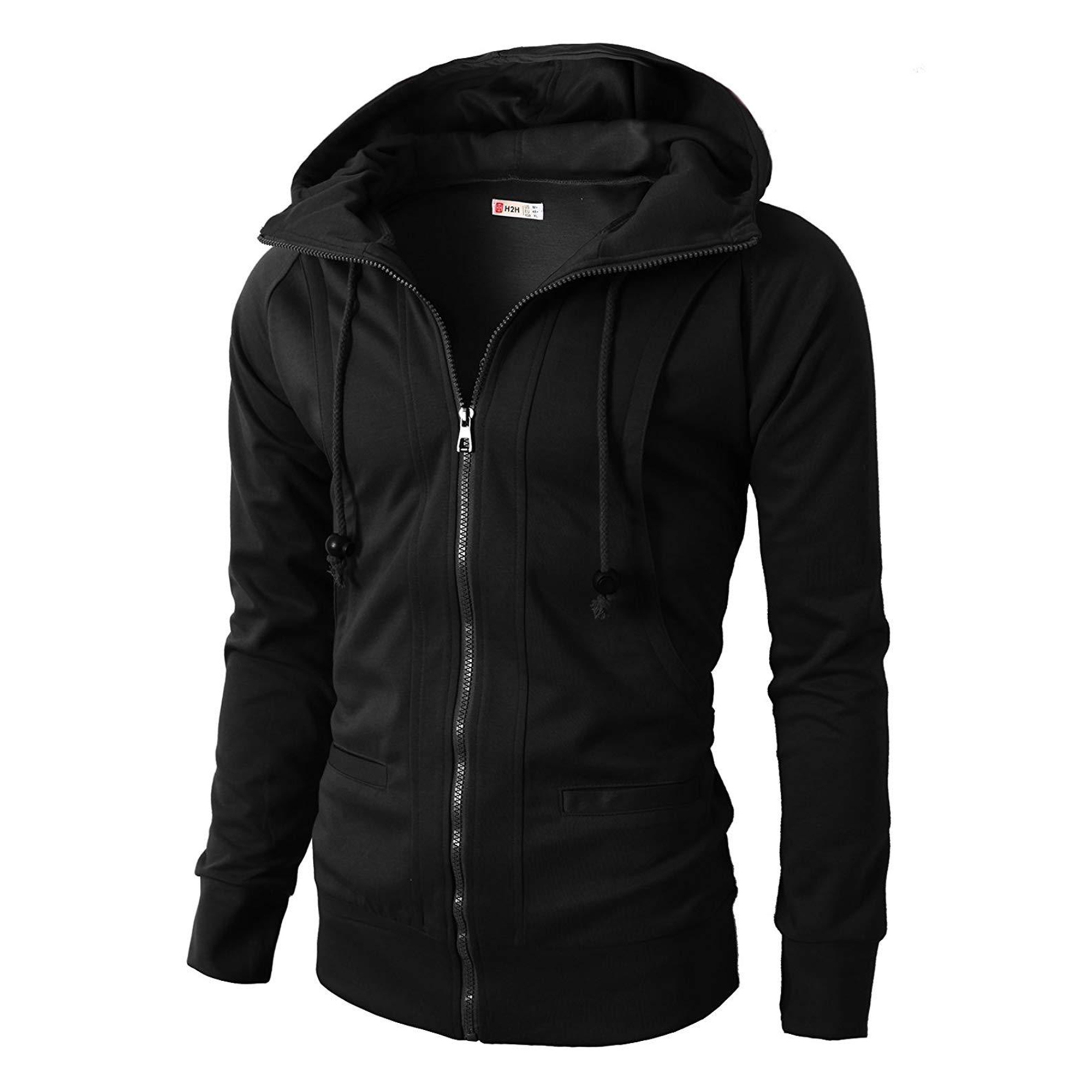 Genuiskids Men's Casual Sports Fitness Coat Solid Color Long Sleeve