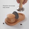 thumbnail image 1 of facefd Wood Coffee Tamper Stand Powder Presser Puck Tamping Station Distribution Net Lever Tool Grinder Mat Anti-skid Bottom Desktop Beech, 1 of 9