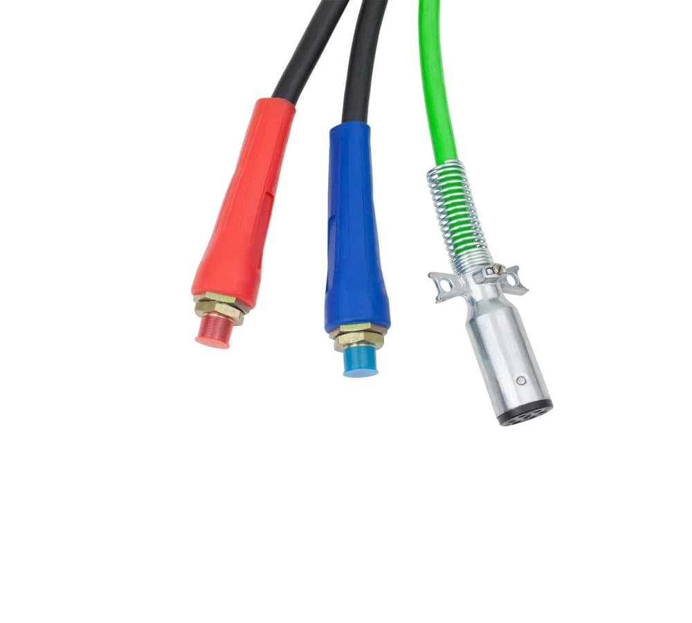 (2 Pack) 3-in-One Rubber Air Hose Electrical Cable Wrap 12' Air Line Hose