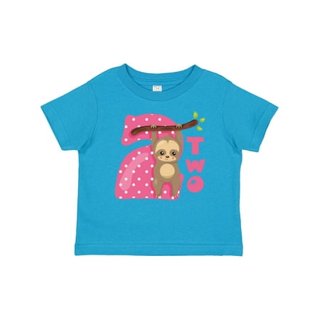 

Inktastic Pink Sloth 2nd Birthday Gift Baby Girl T-Shirt