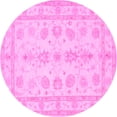 thumbnail image 1 of Ahgly Company Indoor Round Oriental Pink Traditional Area Rugs, 5' Round, 1 of 4