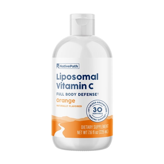 NativePath Liposomal Vitamin C 500mg from Amla, High-Absorption Liquid, Orange, 30 Servings