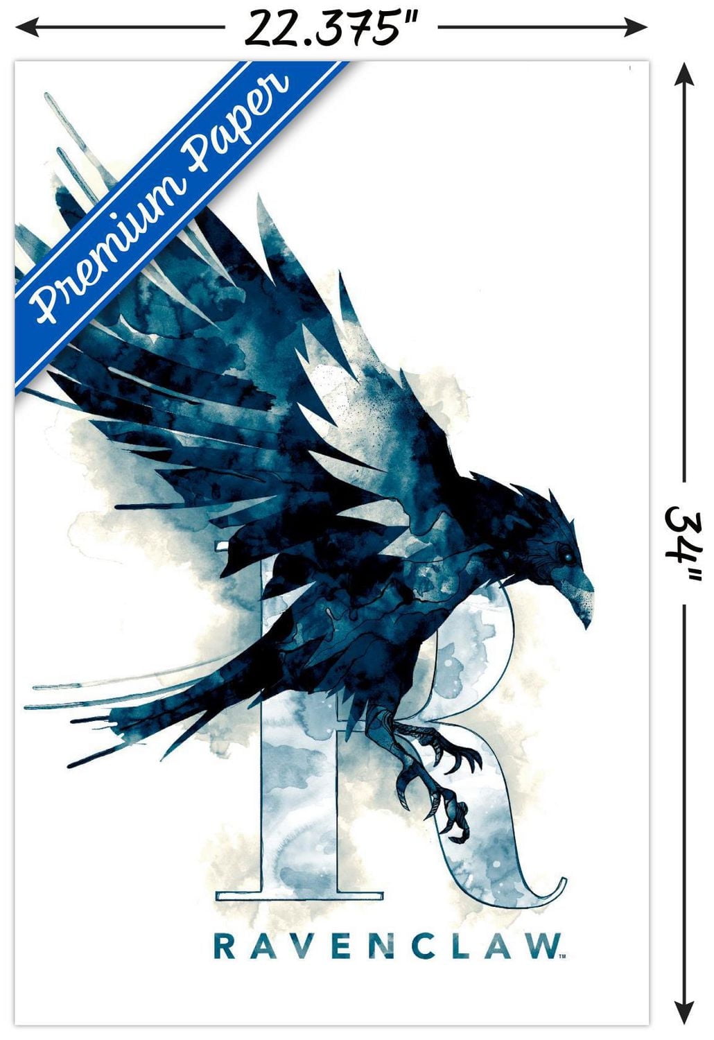 The Wizarding World: Harry Potter - Ravenclaw Illustrated House Logo Wall Poster, 14.725" x 22.375"