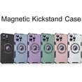 thumbnail image 3 of Compatible with iPhone 15 Pro Max Magnetic Stand Case Compatible with MagSafe Ring Kickstand Invisible Bracket Hollow Fashion Protection Shockproof Cover for Women Man White, 3 of 7