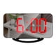 thumbnail image 1 of Reloj despertador digital, reloj despertador para cama, reloj despertador con espejo LED de 7", con 2 puertos de carga USB, modo de repetición, ajuste automático del brillo, fácil de programar, 1 of 5