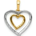 thumbnail image 3 of 10K Two-Tone 10Kt White W/ Yellow Gold Heart Charm Diamond Pendant - Jbsp, 3 of 5