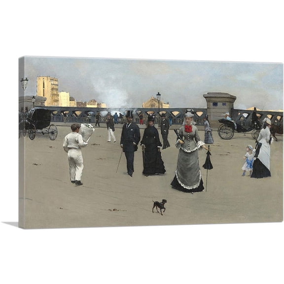 ARTCANVAS Place De L'Europse Canvas Art Print by Jean Beraud - Size: 26" x 18" (0.75" Deep)