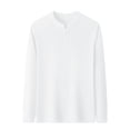 thumbnail image 3 of Gytharion Solid Color Big and Tall Pullover Shirts for Men Buttoned Stand Collar Blouses Casual Long Sleeve Tops, 3 of 7