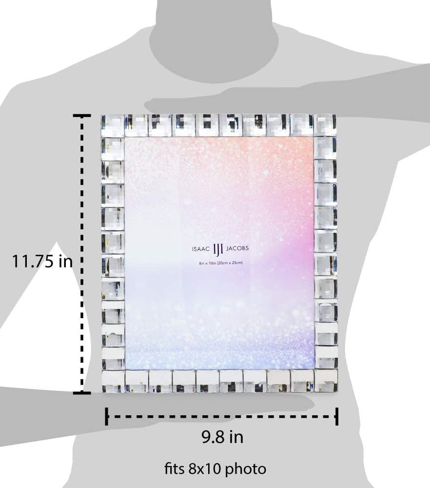 Isaac Jacobs 8x10 Clear Jewel Picture Frame for Tabletop Display