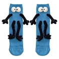 thumbnail image 2 of 1 Pair Holding Hands Socks with 3D Doll Super Soft Sweat Absorption Breathable Funny Couple Magnetic Mid-tube Socks, 2 of 8