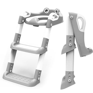 Asunby Potty Training Seat with Ladder, Adjustable Toddler Toilet Seat with Anti-Slip Steps, Splash Guard & Safety Handles