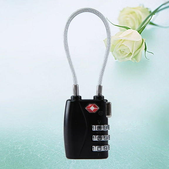 GOOHOCHY 2PCS TSA719 Customs Lock Combination Lock Luggage Lock Three Bit Anti Theft(Black)