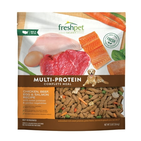 Freshpet Healthy & Natural Dog Food, Roasted Meals Multiprotein Recipe, 3lb