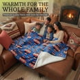 thumbnail image 4 of Sacred Thread Fleece Blanket South Western, Reversible Mexican, Vibrant Aztec Blankets and Throws for Aztec Decor for Home (Blue Flannel / Sherpa) (Queen (79''x95''), 4 of 9