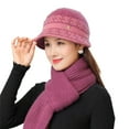 thumbnail image 2 of 2Pcs/Set Women's Girls Winter Warm Cozy Fashion Knitted Hat Beanie Scarf Set, 2 of 8