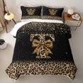 thumbnail image 2 of Homewish Chic Cheetah Print Quilt Full, Personalized Initial T Full Bedspread Sets, Black Brown, 2 of 7