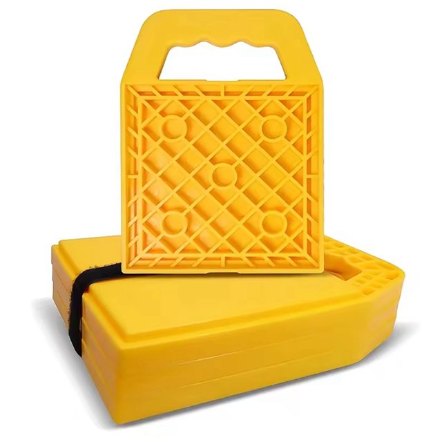 4pcs RV Stabilizer Leveling Jack Block Pads with Easy Carry Strap - UV Protect for Caravan Trailer Anti Slip,4 * RV stabilizer leveling pads,Yellow