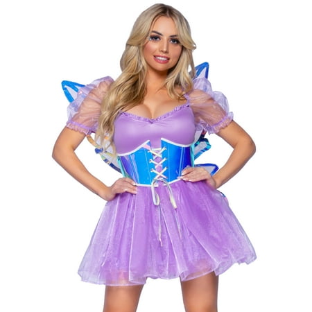 UPC: 0714718562421 | Leg Avenue Women s Iridescent Vinyl Waist Cincher Fairy Wings