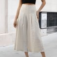 thumbnail image 3 of Pantalón capris con bolsillo para mujer pantalón suelto y fluido cómodo pantalón palazzo ropa diaria, 3 of 8