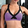 thumbnail image 3 of Prolriy Sports Bras for Women Fitness Beautiful Hot Yoga Bra Back Plug Cell Phone Pocket Yoga Bra Sports Bra Athletic Gym Workout Tops for Women, Womens Tops Purple XXXL, 3 of 5