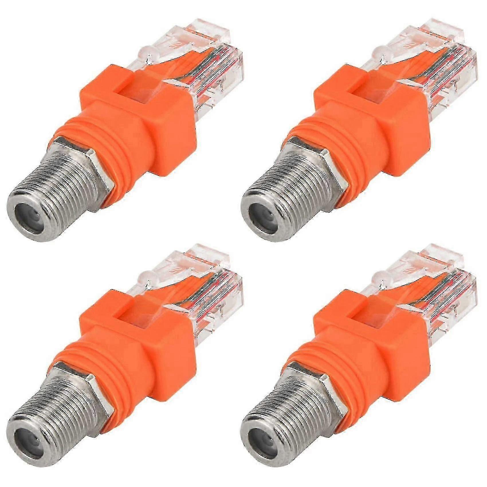 F Rj45 Adapter 4 Pack RF F Female to RJ45 Male Coaxial to Ethernet Adapter | Bodega ...