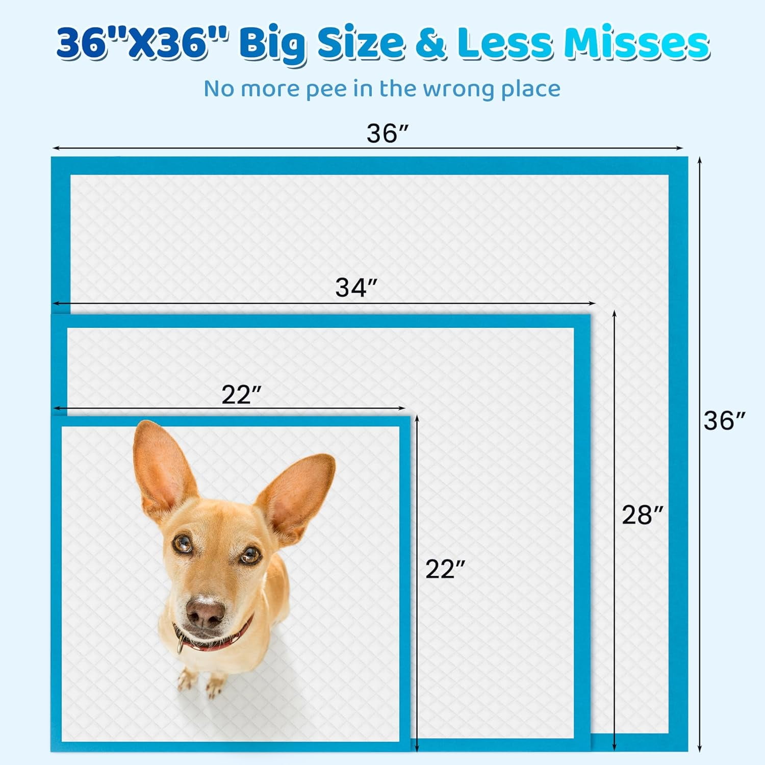 Upgrade Leak-Proof Pet Training and Puppy Pads, Jumbo Pee Pads for Dogs with Thicken Polymer Heavy Absorbency, Quick Dry Disposable Pee Pads for Cats Dogs Rabbit Parrots