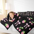 thumbnail image 3 of Manfei Chic Bowknot Bow Comforter Sets Twin Size,Cute Strawberry Comforters & Duvets,Pink Black Bowtie Bedding Twin Comforter Set For Girls,Lightweight Bedroom Decorative Reversible,2-Piece, 3 of 7
