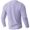 thumbnail image 5 of Timegard Long Sleeve Shirts for Men Fall Casual Breathable Button V Neck Shirts with Pocket Golf Work Solid Color Tee(Purple,M), 5 of 7