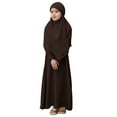 thumbnail image 1 of Wdgfv Robe de Prière Fille Musulmane Ramadan Vêtement Abaya Dubaï Islam Jilbeb Longue Robe Brun 3-4 Ans, 1 of 4