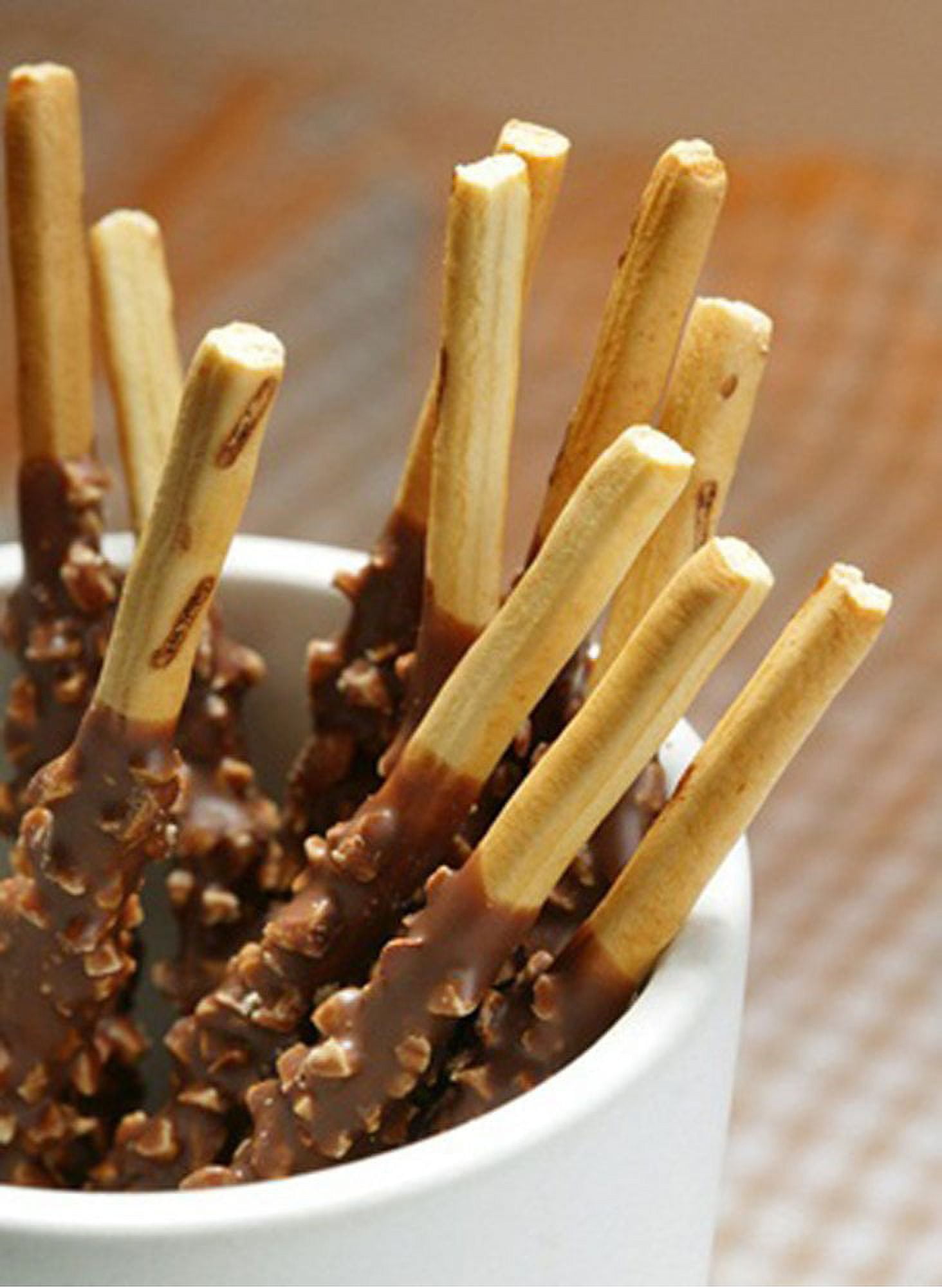 Pocky Almond Crush Chocolate Biscuit Sticks, Japanese Snack Treat, Crunchy Almond Coated Sticks, 10 Count,( 1.45 oz Each)