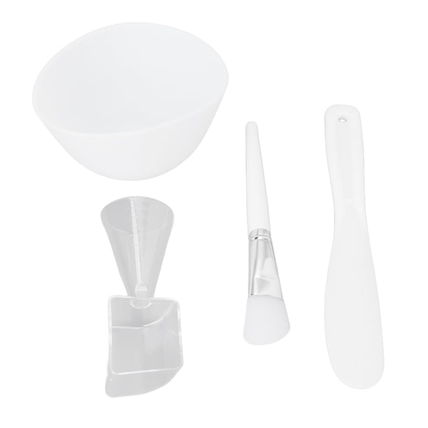 Set 4pcs mascarilla facial tazón set de cuchara de mediana espátula silicona cepillo de mascarilla lavable aplicador