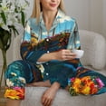 thumbnail image 6 of Sikiie Floral Ship On Ocean Pajamas for Women Set, Womens Pajama Sets, Lounge Sets for Women, 2pjs for Women-Large, 6 of 7