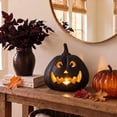 thumbnail image 2 of My Texas House Halloween Jack-o'-Lantern Tabletop Decoration, Black, 9", 2 of 6