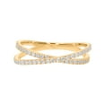 thumbnail image 2 of KEEVA JEWELS 0.45 Carat FG/VS Round Lab Grown Diamond Criss Cross X Ring Made in 10K Yellow Gold Size 9, 2 of 7