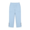 thumbnail image 4 of Capri Pants for Women High Waisted Straight Leg Stretchy Lightweight Yoga Trousers Casual Work Golf Leggings with Pockets, 4 of 5