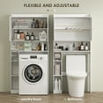 thumbnail image 4 of HOMCOM Over the Toilet Storage Cabinet, Farmhouse Above Toilet Bathroom Organizer with Barn Doors, Adjustable Shelf, Toilet Paper Holder, White, 4 of 9