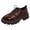 Brown, variant on HEWUQI Oxford Shoes for Women Lace up Platform Wingtip Patent Leather Chunky Low Heels Round Toe Casual Work Vintage Dress Pumps Khaki Size 6