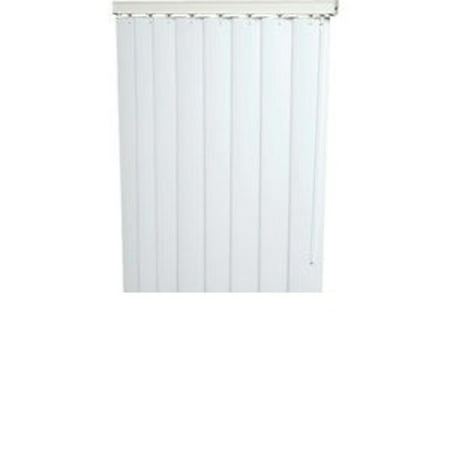 Unbranded 3-1/2 in. PVC Vertical Blind in White 34 in x 36 in, (Best Blackout Blinds For Bedroom)